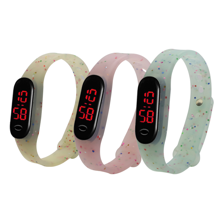 硅膠表帶，LED手環(huán)硅膠腕表帶，學生電子硅膠手表帶定制